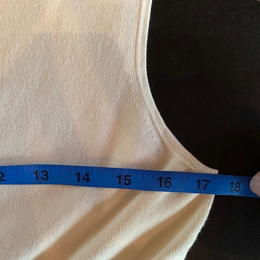LOFT Cream Sleeveless Wrap Tie Blouse - Picture 6 of 7